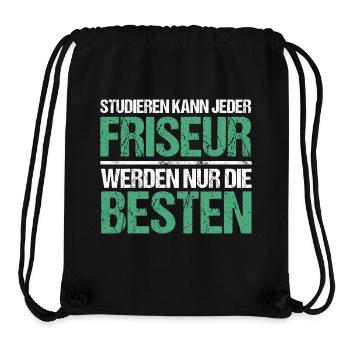 Tout le monde peut étudier - Édition Coiffeur - Sac à cordon recyclé Stanley/Stella - noir - Devant