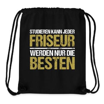 Tout le monde peut étudier - Édition Coiffeur - Sac à cordon recyclé Stanley/Stella - noir - Devant