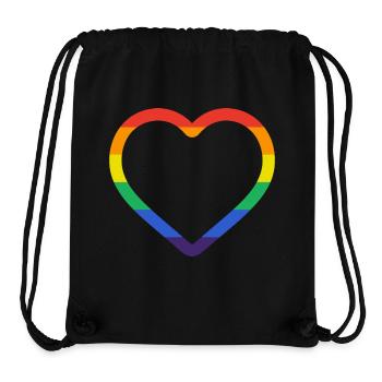 Heart Rainbow Contour - LGBT inklusive Liebe - Stanley/Stella recycelter Gym Bag - Schwarz - Vorne