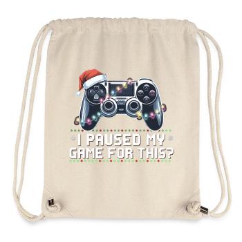Gamer's Christmas Chaos - Paused My Game for This? - Stanley/Stella Recycled Gym Bag - natural - Front