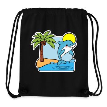 Der fröhliche Insel Delfin springt aus dem Wasser! - Stanley/Stella recycelter Gym Bag - Schwarz - Vorne