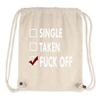 SINGLE FUCK OFF - Sac à cordon recyclé Stanley/Stella - blanc naturel - Devant
