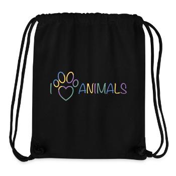 I Love Animals - Stanley/Stella Recycled Gym Bag - black - Front