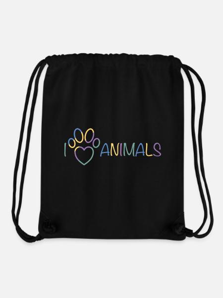 I Love Animals - Stanley/Stella Recycled Gym Bag - black