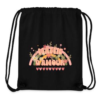 Fête des grands-mères Mamie d'amour style groovy - Sac à cordon recyclé Stanley/Stella - noir - Devant