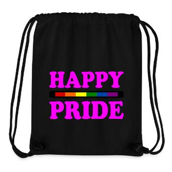 Happy pride - Sac à cordon recyclé Stanley/Stella - noir - Devant
