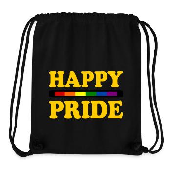 Happy pride - Sac à cordon recyclé Stanley/Stella - noir - Devant