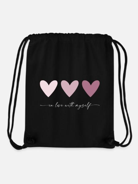 In love with myself weiß - Rosa Herzen - Stanley/Stella recycelter Gym Bag - Schwarz