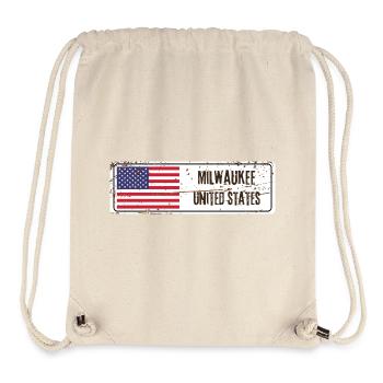 Milwaukee Flagge der Vereinigten Staaten - Stanley/Stella recycelter Gym Bag - Naturweiß - Vorne