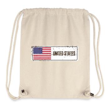 Drapeau des États-Unis - Sac à cordon recyclé Stanley/Stella - blanc naturel - Devant