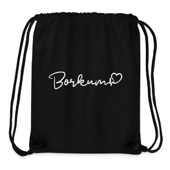 Borkum Herzschlag Nordsee Insel - Stanley/Stella recycelter Gym Bag - Schwarz - Vorne