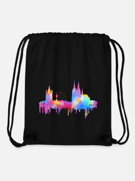 Skyline Köln - Bunt - Stanley/Stella recycelter Gym Bag - Schwarz