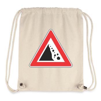Road sign Stone fall - Stanley/Stella Recycled Gym Bag - natural - Front