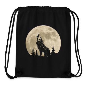 Wolf Mond Wald - Stanley/Stella recycelter Gym Bag - Schwarz - Vorne