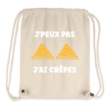 Crêpes Bretagne humour crêpe - Sac à cordon recyclé Stanley/Stella - blanc naturel - Devant