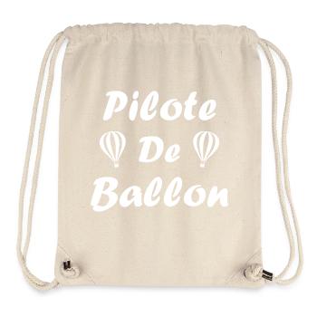 Humour Montgolfière - Sac à cordon recyclé Stanley/Stella - blanc naturel - Devant