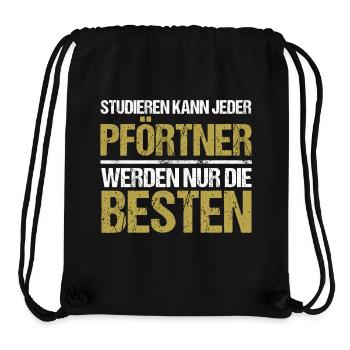 Tout le monde peut étudier - Pförtner Edition - Sac à cordon recyclé Stanley/Stella - noir - Devant