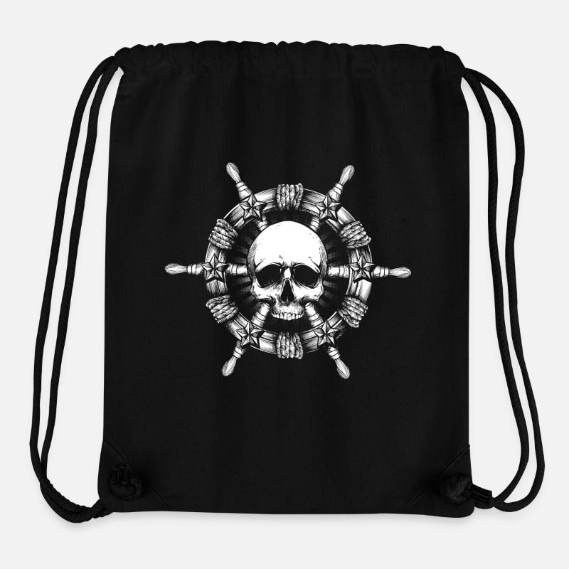 Pirate Steering Wheel - Stanley/Stella Recycled Gym Bag - black