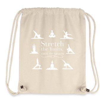 Stretch Boundaries, Not Years: Yoga Inspiration - Stanley/Stella Recycled Gym Bag - natural - Front