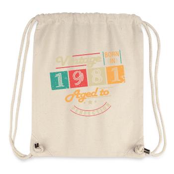 Original 1981 Jahrgang - 1981 Geburtstagsgeschenk - Stanley/Stella recycelter Gym Bag - Naturweiß - Vorne