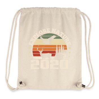 Cadeau Anniversaire 2020 Classique Chasseur 2020 - Sac à cordon recyclé Stanley/Stella - blanc naturel - Devant