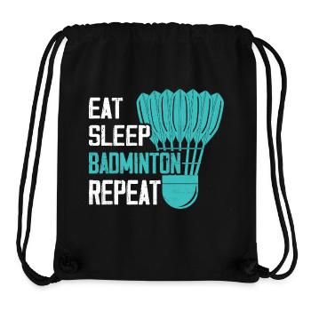 Eat Sleep Badminton Repeat Player Coach - Stanley/Stella Recycled Gym Bag - black - Front