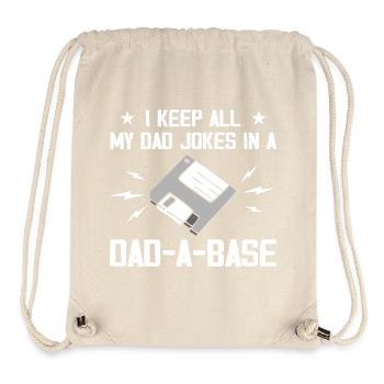 I Keep All My Dad Jokes In A Dad-A-Base - Vintage - Stanley/Stella Recycled Gym Bag - natural - Front