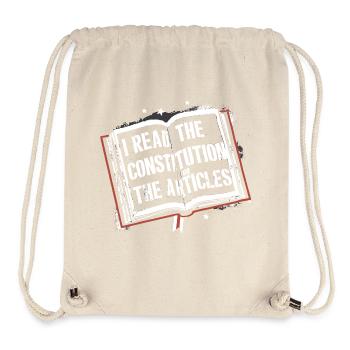 Constitution et humour – pour les vrais assoiffés de connaissances - Sac à cordon recyclé Stanley/Stella - blanc naturel - Devant