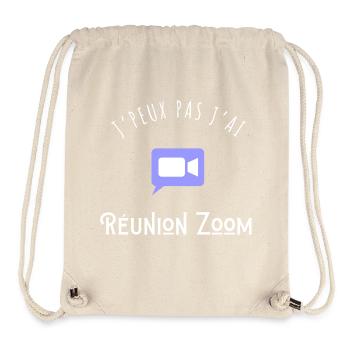 J’peux pas j’ai réunion zoom - Sac à cordon recyclé Stanley/Stella - blanc naturel - Devant