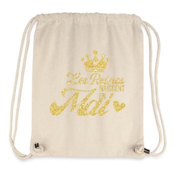 Königinnen werden im Mai mit goldenem Glitzer geboren - Stanley/Stella recycelter Gym Bag - Naturweiß - Vorne
