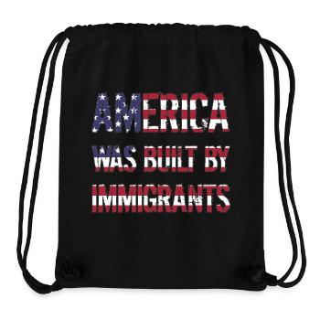 AMERICA WAS BUILT BY IMMIGRANTS Flüchtlingsrechte - Stanley/Stella Recycled Gym Bag - black - Front