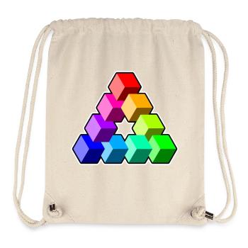 Dreieckige farbige Würfel - Stanley/Stella recycelter Gym Bag - Naturweiß - Vorne