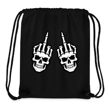 Mittelfinger Skelett Hand - Stanley/Stella recycelter Gym Bag - Schwarz - Vorne