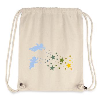 Weihnachtssterne und Engel Sterne streuen Gelb Rot - Stanley/Stella recycelter Gym Bag - Naturweiß - Vorne