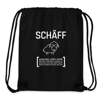 SCHÄFF CHEF CHÄFF BOSS weiss Geschenkidee - Stanley/Stella recycelter Gym Bag - Schwarz - Vorne