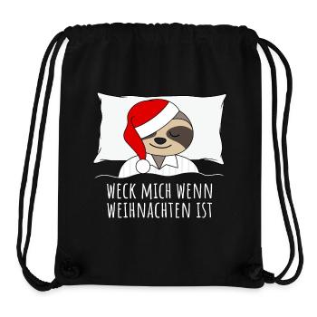 Faultier Bett Kissen Weihnachten lustige Sprüche - Stanley/Stella recycelter Gym Bag - Schwarz - Vorne