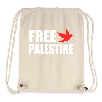 Free palestine - Sac à cordon recyclé Stanley/Stella - blanc naturel - Devant