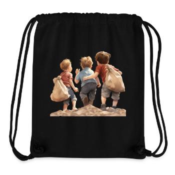 Importance of a carefree childhood - Stanley/Stella Recycled Gym Bag - black - Front
