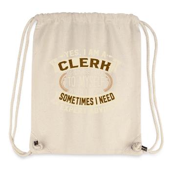 Clerk Self Talk Expert Advice Humor - Stanley/Stella recycelter Gym Bag - Naturweiß - Vorne