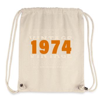 1974: Vintage - 50th Anniversary - Stanley/Stella Recycled Gym Bag - natural - Front
