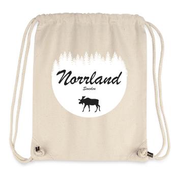 Norrland Suède Région Vacances Orignal Autocollant - Sac à cordon recyclé Stanley/Stella - blanc naturel - Devant