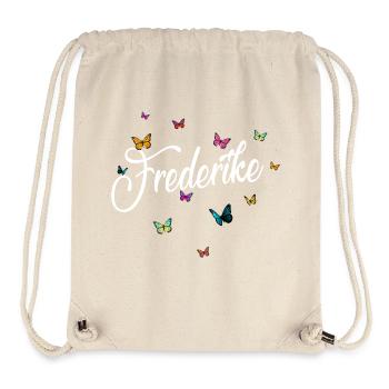 FREDERIKE - Girl's Name & Colorful Butterflies - Stanley/Stella Recycled Gym Bag - natural - Front
