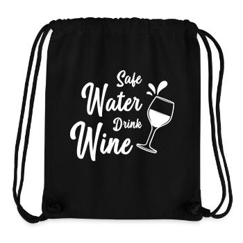 Save Water Drink Wine - Stanley/Stella recycelter Gym Bag - Schwarz - Vorne