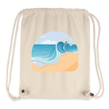 Plage de sable - Sac à cordon recyclé Stanley/Stella - blanc naturel - Devant