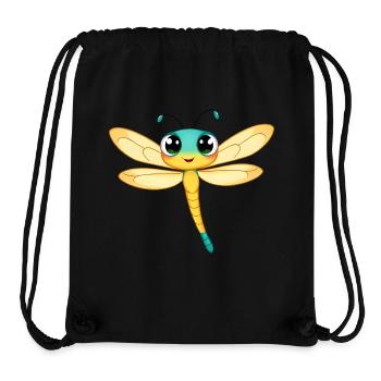Blaue & Orange Libelle Clipart - Stanley/Stella recycelter Gym Bag - Schwarz - Vorne