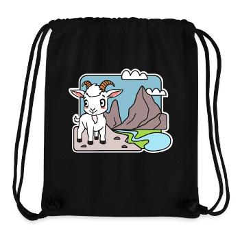 The cute little mountain goat is in the Alps! - Stanley/Stella Recycled Gym Bag - black - Front