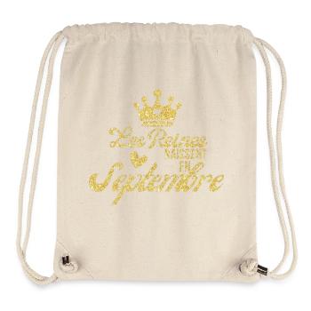 Königinnen werden im September mit goldenem Glitzer geboren - Stanley/Stella recycelter Gym Bag - Naturweiß - Vorne