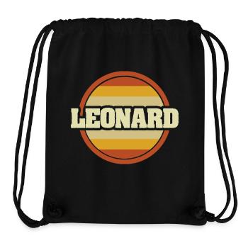 Cadeau pour Leonard - Sac à cordon recyclé Stanley/Stella - noir - Devant
