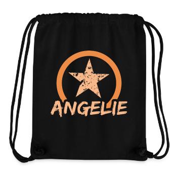 Angelie comme prénom - Sac à cordon recyclé Stanley/Stella - noir - Devant