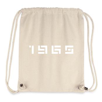 Année de naissance Anniversaire Né en - Fabriqué en 1965 - Sac à cordon recyclé Stanley/Stella - blanc naturel - Devant